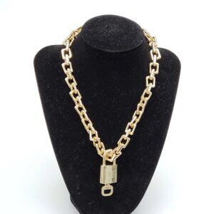 Authentic Louis Vuitton Lock & Key with Unbranded Gold Plated Chain Necklace